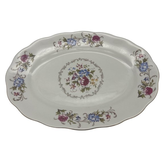 Favolina Karolina Poland Summer Garden 13" Serving Platter Oval Floral Pattern - Picture 1 of 5
